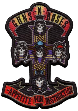 C&D Visionary Guns N Roses Kreuz Patch, 1 Stück, Polyester, Aufbügeln