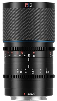 SIRUI Saturn 75mm T2.9 1.6X Objectif Anamorphique Plein Cadre en Fibre de Carbone, Objectif Ciné Moins de 500g (Blue Flares, E Mount)