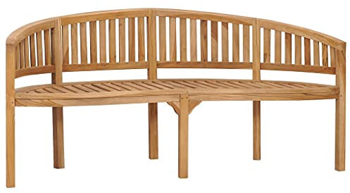 YUHI-HQYD Sitzbank in Bananen-Form,Gartenbank,Freizeitbänke,Park Bänke,Balkon Gartenmöbel,Bänke für draußen,Terrassen-Bänke,Terrassenmöbel,für Terrassen,Balkone, 180 cm Massivholz Teak