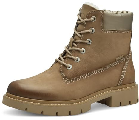 Tamaris COMFORT Damen Winterstiefeletten zum Schnüren Gefüttert Wasserabweisend, Braun (Camel Nubuc), 40 EU