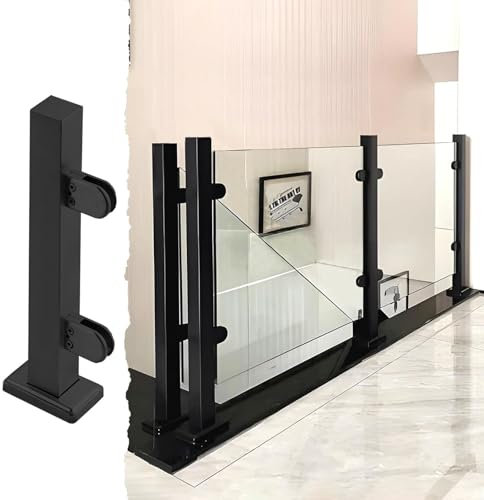 Poteau Garde Corp Verre 24 Pouces - 47 Pouces Poteau de Garde-corps en Verre avec Pince, Kit de Balustrade en Verre pour Les Escaliers Intérieurs Extérieurs, Acier Inoxydable Pince pour Panneaux de Ve