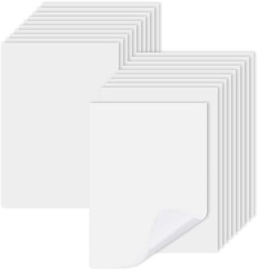 OMJMYY 20 Blatt Sticker Papier zum Bedrucken A4 Vinyl Aufkleberfolie Wasserfest Selbstklebend Folie Druckpapier Sticker Papier Drucker Etikette für Tintenstrahldrucker und Laserdrucker