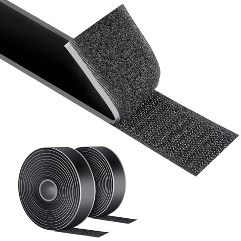 AiQInu Feltro Adesivo Forte, 8m x 30mm Feltro Adesivo Forte Biadesivo, Sistema Di Fissaggio Hook & Loop, Nastro Adesivo A Strappo Per Tessuto DIY