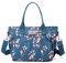 NICOLE & DORIS Damen Handtasche Große Tasche Casual Umhängetasche mit Mehreren Taschen Shopper Schultertasche Blume Henkeltasche Bunte Tote Handtaschen Crossbody Bag Blau 1