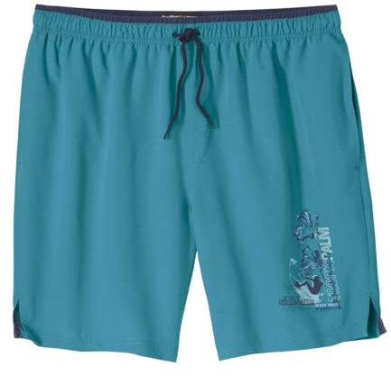 ATLAS FOR MEN - Short de Bain Homme - Confort et Style pour Plage et Piscine - Ceinture Élastique - Sérigraphie Fantaisie - Séchage Rapide - Disponible en Grandes Tailles du M au 5XL