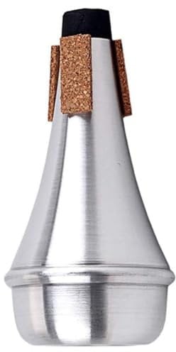 ZHjuju Trompeten-Dämpfer,Trompete Dämpfer Aluminium Legierung Trompete gerade Schalldämpfer Leichter Schalldämpfer Trompetendämpfer für Jazz Classic Anfänger,Silber