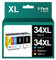 Coloran Multipack 34XL Wiederaufbereitete Tintenpatronen kompatibel für Epson 34XL für Epson Workforce Pro WF-3725 WF-3725DWF WF-3720 WF3720 WF-3720DWF WF-3700 (Schwarz, Cyan, Magenta, Gelb)