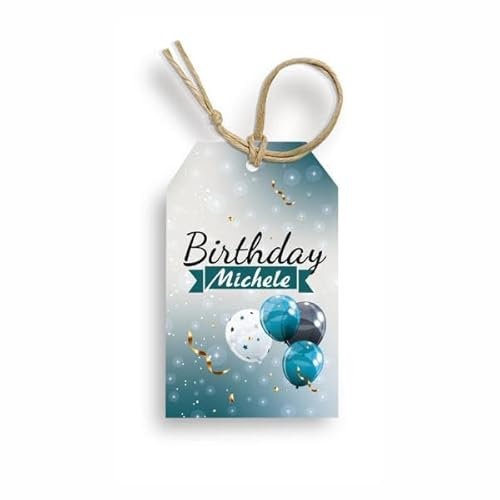 Bigliettino Bomboniera Tag 50 Pezzi 18 Anni Compleanno Ragazzi Compleanno Adulti Personalizzato (Uomo Blu)