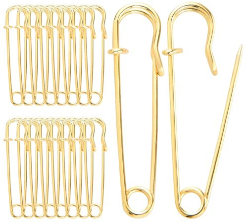 Sibba Lot de 20 Grandes Épingles À Nourrice De 5,1 Cm Très Résistantes Épingles À Nourrice pour Vêtements Vêtements Travaux Manuels Toile Châles Kilts