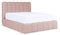 MEBLINI Carlos Polsterbett 140x200 mit Lattenrost - Bubble Bett - Cloud Bett - Marshmallow Bed - Kopfteil Bett mit Stauraum - Betten - 140x200 - Rosa Boucle ohne Matratze