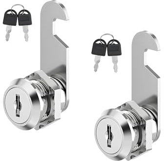 efbock 20mm Cabinet Locks with Key - Security Cupboard Lock for Furniture, Mailbox, Drawers, Wardrobe, Kitchen, Filing Cabinets, and Glass Letterbox