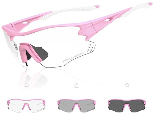 X-TIGER Photochromatische Selbsttönend Fahrradbrille Herren Damen UV400 Schutz Sportbrille Transprante Sonnenbrille Mtb Outdoorsport
