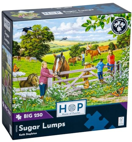 The House of Puzzles Sugar Lumps, Big 250 Piece Jigsaw | Extra Large Pieces, Artist Illustrated, Scenic Landscape, Deluxe Puzzle Gift for Adults & Kids