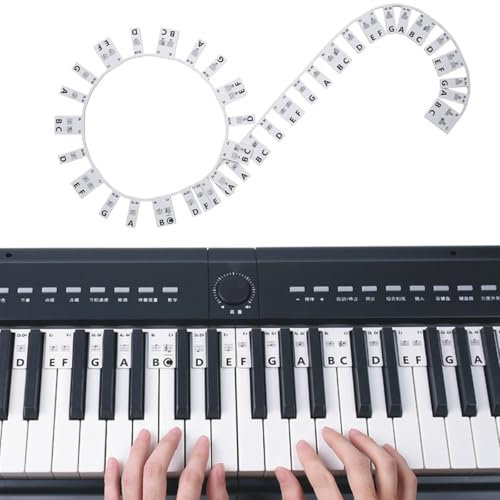 Piano Keyboard Stickers Removable Piano Keyboard Note Labels Piano Key Stickers with Black Bigger Bold Letter for Beginners and Kids