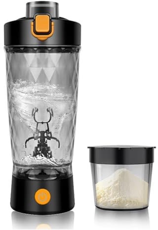 YANGUN Electric Protein Shaker Bottle, Protein Shake Bottle with Cleaning brush, Electric Protein Shake Mixer, USB C Rechargeable Shaker Bottle for Protein, Made with Tritan, BPA Free, 650ML(Black)