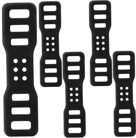 BEAHING Gummibänder, 5pcs Silikongurt für Fahrräder, elastische Gummi-Gurte mit Löchern, Multifunktionswerkzeuge für Taschenlampen Mobiltelefone Lautsprecher Lichter Halter mit Löchern