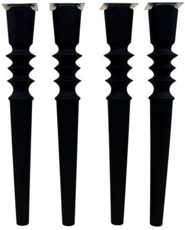 Pieds de meubles noirs avec pieds en bois pour armoire, bureau, table, chaise, canapé-lit (35 cm)