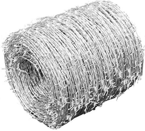 Alambre De Espino Galvanizado,Alambre Tipo Extraresistente, Ideal para Zonas Rurales, Campo, Vallas Y Almacenes,1.7mm,10m(32.8ft)