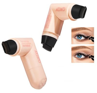 2pcs Eyeliner Stamp Wing Cat Eye Liner Stamp, Schwarzer Flüssiger Eyeliner Lang Anhaltender Wasserfester Geflügelter Eyeliner Stempel Für Frauen Augen Makeup (Schwarz+braun)