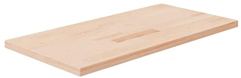 Juroupi Piano Bagno 100x50x2,5 cm in Legno Massello Non Trattato,Piano Bagno,Top Bagno Piano per Lavabo da Appoggio,Piano Lavabo Bagno-342939