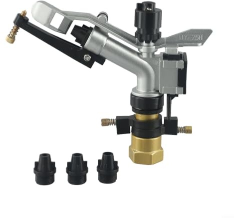 360° Einstellbare Landwirtschaft Bauernhof Bewässerung Sprinkler Kit 1 Zoll NPT Innengewinde, mit 3 Kupferdüsen für Weitflächenbewässerung