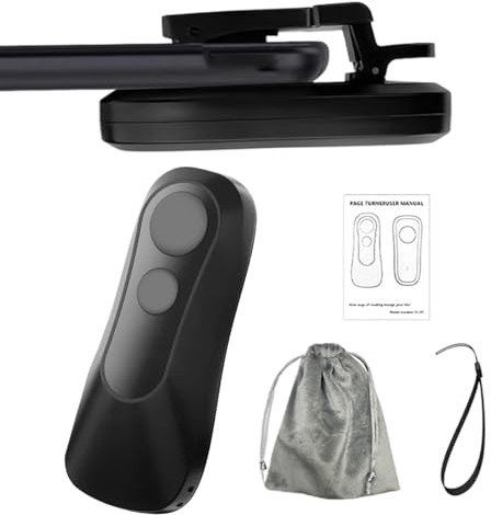 Seitenturner, kabelloses Anti-Scratch Silikon Pad Reading Tool, Kamera und Video Record Shutter Selfie Remote, Hands-Free Gadget für Herren, Father, Mother, , Freunde, Erwachsene, Book, Tablet