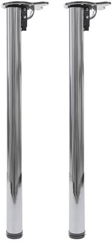 Mendler 2er-Set Tischbein HWC-H34 klappbar 72cm - Edelstahl-Optik | für Schreibtisch, Esstischfuß, Tischgestell