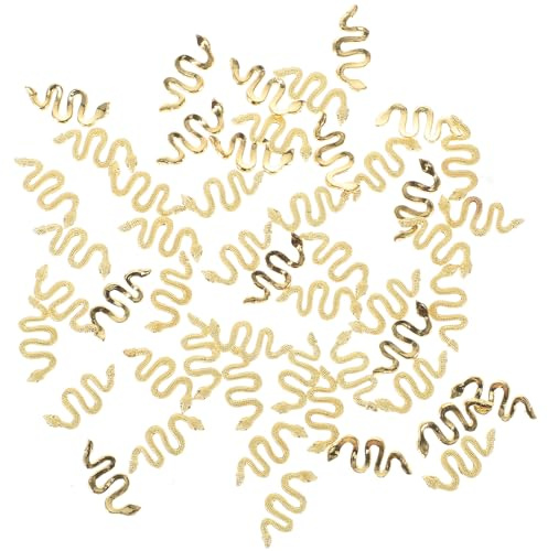 TOVINANNA Nagelanhänger und Selbstgemacht Basteldekoration in Gold 50 Stück aus Legierung Schlangenförmige mit Einfachem Strukturdesign für Nagelverzierung