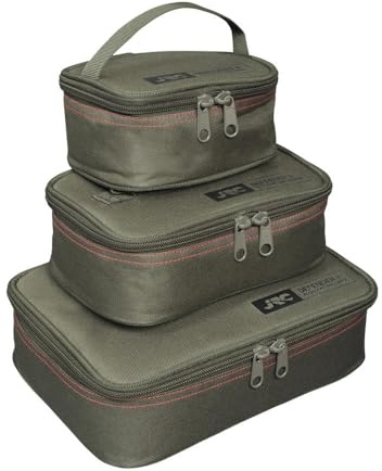 JRC Defender II Accessory Bags, Zubehörtaschen, Grün, 500D Polyester, Wasserfest, Strapazierfähig, Angelzubehör, Größen S-L (MEDIUM - 14x22x8cm)