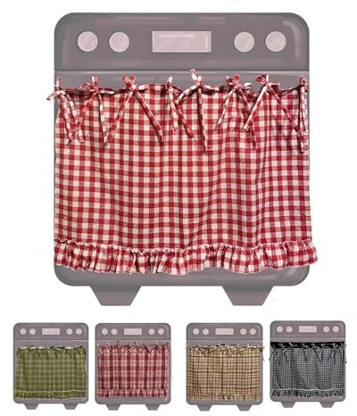 Coperture per forno fatte a mano, copriforno a tendina, decorazioni per cucina in stile rustico, resistenti al calore, nascondono il disordine, per forno, lavastoviglie, lavatrice (heartland)