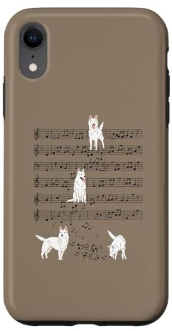 Hülle für iPhone XR White Shepherd Musikhund für Musiker