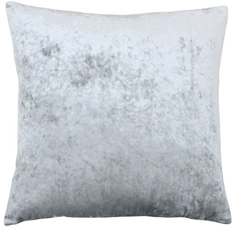 Riva Paoletti Verona Cushion Cover Square - Silver - Velvet Feel - Crushed Velvet Look - Hidden Zip Design - 100% Polyester - 55 x 55cm (22 x 22 inches) - Designed in the UK