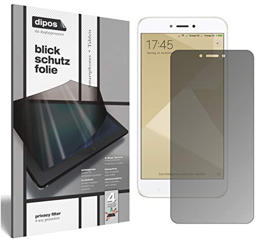 dipos I Privacy Filter compatible with Xiaomi Redmi 4X Screen Protector Anti-Spy 4-Way Protection