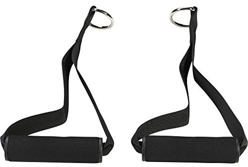 GORILLA SPORTS® 2 Stück Einhandgriff - Set, Gepolstert, für Widerstandsbänder, Schwarz - Einhand Kabelzug Griff, Seilzug Griffe, Trainingshilfen, Kraftturm, Krafttraining