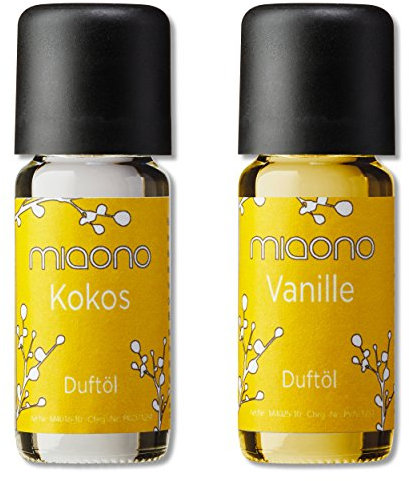 Duftöl von miaono - Wunderbare Welt der Düfte - Duftoel Set für Aroma Diffuser und Duftlampe (Kokos, Vanille, 2er Set 2x10ml)