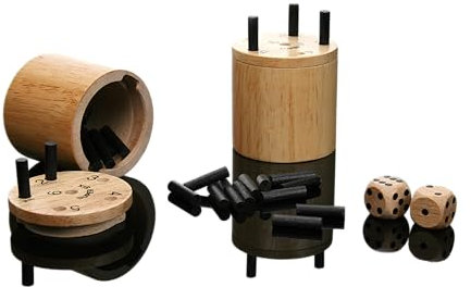 BestSaller SUPER SIX Würfelspiel Holz, Farbe:Natur (2 Stück)