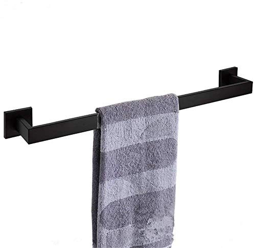 WOMAO Handtuchhalter Schwarz Matt, 60cm Handtuchstange Wandmontage Schwarzer Edelstahl Badezimmer Dusche Küche zum Bohren Badetuchhalter