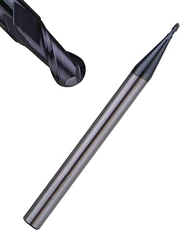 Corintian VHM Micro Radiusfräser Kugelkopffräser 2 Zähne - AlTiN Beschichtung, Ø 0,3 – 0,9mm, High Performance Cutting HPC geeignet - Ø 0,4mm