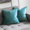 MIULEE 2er Set Samt Kissenbezug Flansch Kissenhülle Dekorative Sofakissen Dekokissen Umwickelte Kante Kissenbezüge Zierkissenbezug für Sofa Wohnzimmer Schlafzimmer 50x50 cm Blaugrün