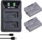 Batmax 2 Packs LP-E5 Battery + LED Dual Bulit-in USB Charger with Type C Port for Canon EOS Rebel XS, Rebel Xsi, Rebel T1i, 1000D, 500D, 450D, Kiss F, Kiss X2, Kiss X3