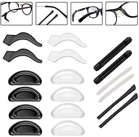 Anti-Slip Glasses Ear Gripper Hook Holder Nose Pad Eyeglasses Temple Tips Sleeve Retainer Silicone Extender for Spectacle Sunglasses Reading Glasses Eyewear,9pairs