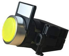 Beleuchteter Druckschalter, gelb, + 1NO, 230 V.