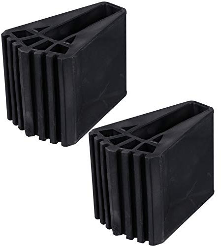 Angoily 2Pcs Leiter Füße Gummi Pads Abdeckung Non- Skid Teleskop Leiter Fuß Matte Kissen Sohle Schiebeleiter Schuh Zubehör für Klapp Leiter Teile Schwarz