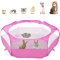Pawaboo Kleintiere Freigehege, Wasserdicht Faltbar Kaninchen Freilaufgehege für Hasen Hühner Kätzchen Welpen Kaninchen Hamster, Visuell Laufstall mit Netz Reißverschluss und Nylonboden - Rosenrot