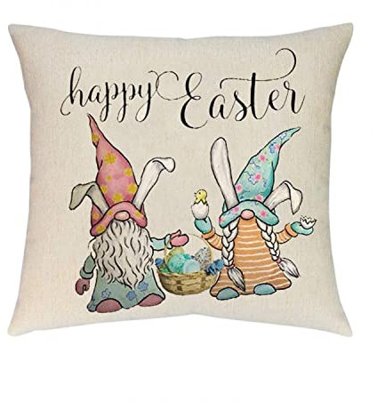 Alliwa Kissenbezug 45x45 Samt Osterhase Deko Kissenbezug Frühling mit verdecktem Reißverschluss KissenhüLle Ostern Dekorative Dekokissen Ostern Dekorationen