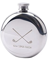 CGB Giftware | Golfing Stainless Steel Hip Flask | The 19th Hole Golf Accessory | Bar Accessory | Gift Boxed | Gift for Him | Modern Gent Range | GB06423