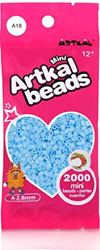 Artkal® MINI A Soft 2,6 mm Bügelperlen Beads / 2000 Stück / A18 Sky Blue Steckperlen
