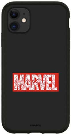 RhinoShield Coque Compatible avec [iPhone 12/12 Pro] | SolidSuit - Coque Fine Licence Officielle Marvel avec Technologie Absorption des Chocs - Noir - Marvel Logo