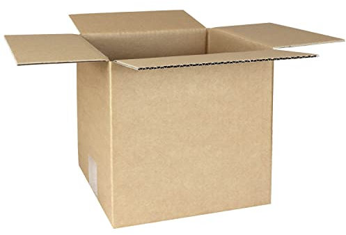 smiley pack 50 Stück Faltkartons 200 x 200 x 200 mm braun Versandkarton Verpackungskartons 20 x 20 x 20 cm aus Wellpappe 1 wellig Karton Pappkarton Versandbox Paket Päckchen