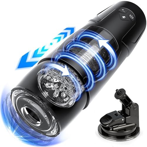 Pangpangmi Elektrischer Masturbator Masturbieren für Männer, Sex Spielzeug für die Männer mit 7 Modi Teleskopfunktion und Rotation, App-Steuerung Masturbatoren Taschenmuschi Penis Sexspielzeug